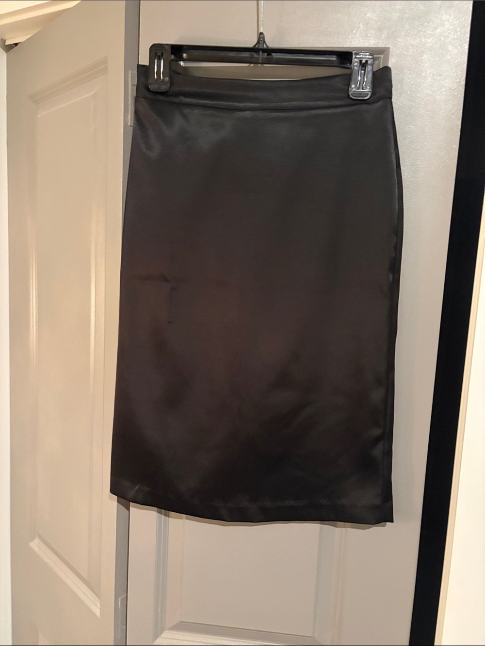 Chico's Black Satin Pencil Skirt